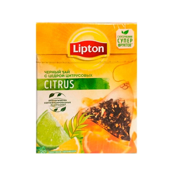 Чай черный «Lipton» с цедрой цитрусовых, 20 пир