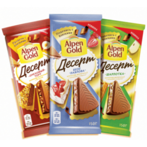 Шоколад молочный «Alpen Gold» Десерт “Безе Павлова”, 150г