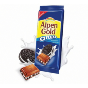 Шоколад молочный «Alpen Gold» с орео, 95г