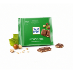 Шоколад «Ritter Sport» молочный “Лесной орех”, 100г
