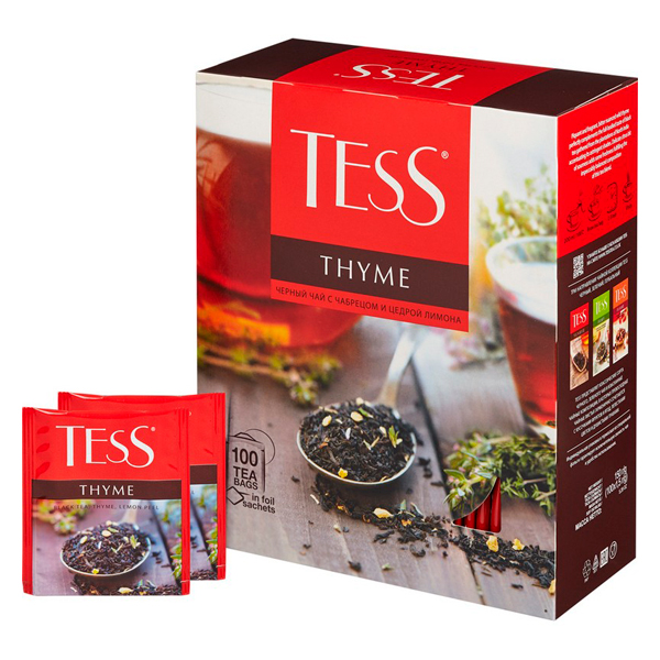 Чай «TESS» Thyme черный с чабрецом и цедрой лимона, 100пак.