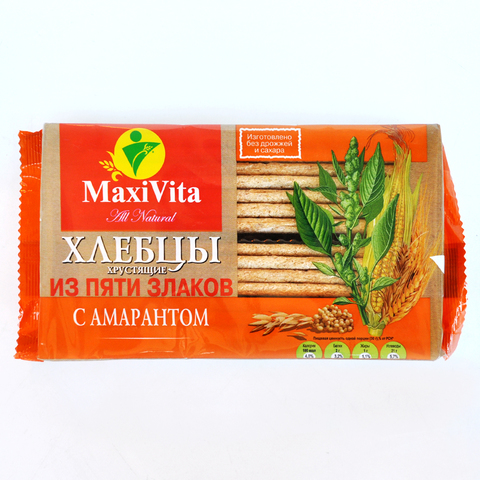 Хлебцы хрустящие из пяти злаков «Maxi Vita» с амарантом, 150г