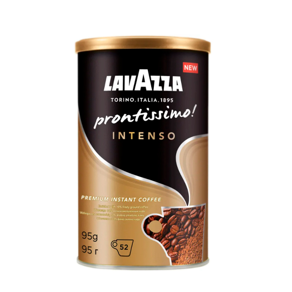 Кофе «Lavazza» Prontissimo Intenso смесь растворимого и молотого, 95г