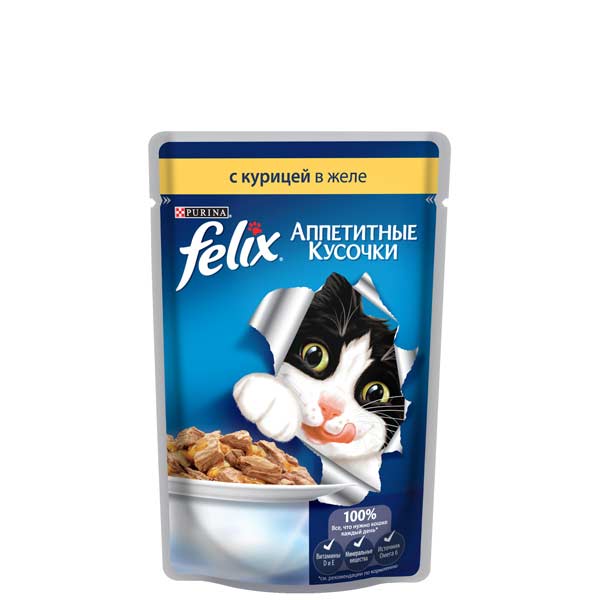 Корм для кошек Felix с курицей в желе, 85г