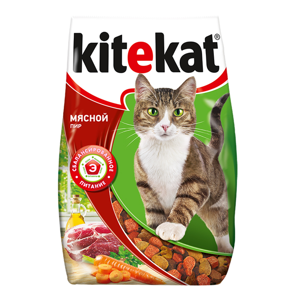Корм для кошек Kitekat Мясной пир (сухой) 350г