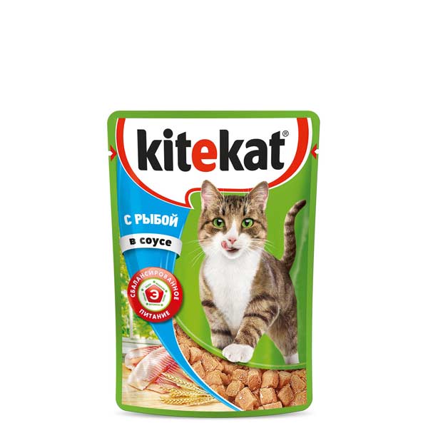 Корм для кошек Kitekat с рыбой в соусе, 85г