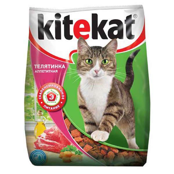 Корм для кошек Kitekat с телятиной (сухой) 350г