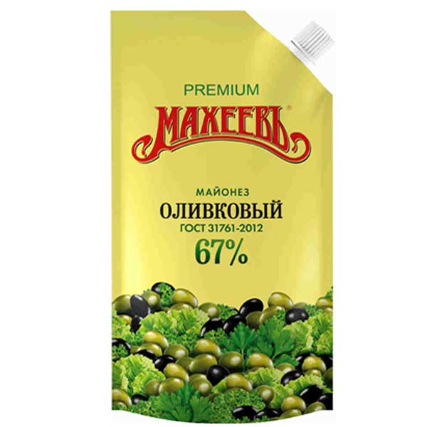 Майонез «Махеевъ» оливковый, 67%, 400г