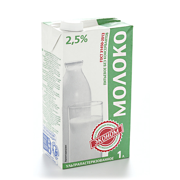 Молоко «Эконом», 2.5%, 1л