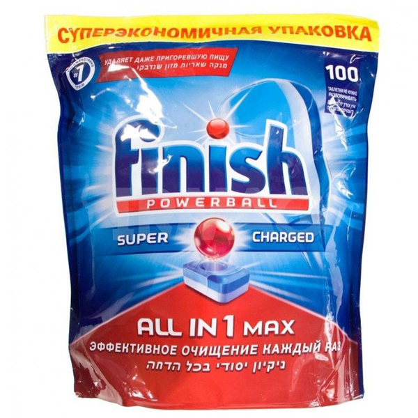 Таблетки для посудомоечных машин «Finish» “All in, 1 max”, 100шт